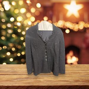 St. John Evening Black Knit Jacket stunning .Knit Jacket w/Luxe Crystal Buttons
